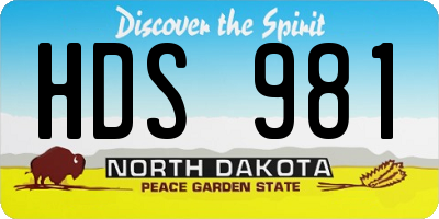 ND license plate HDS981