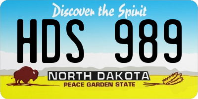 ND license plate HDS989