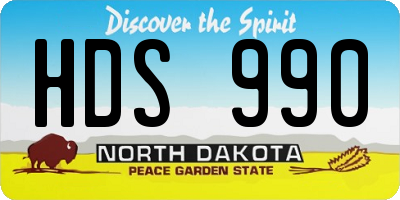 ND license plate HDS990