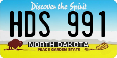 ND license plate HDS991
