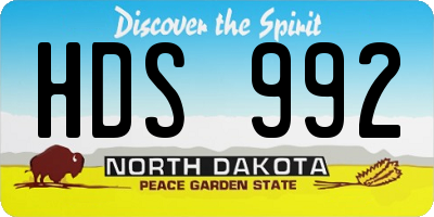 ND license plate HDS992