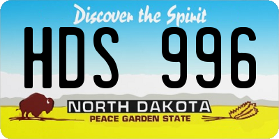 ND license plate HDS996