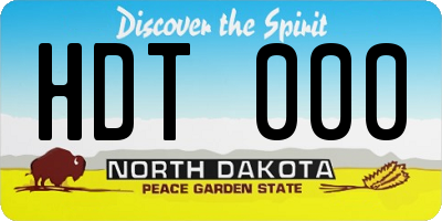 ND license plate HDT000