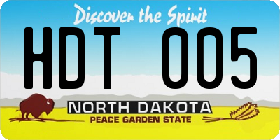 ND license plate HDT005