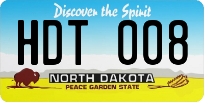 ND license plate HDT008