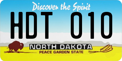 ND license plate HDT010