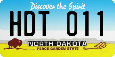 ND license plate HDT011