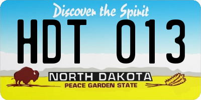 ND license plate HDT013