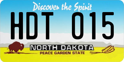 ND license plate HDT015