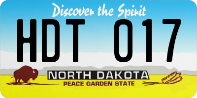 ND license plate HDT017