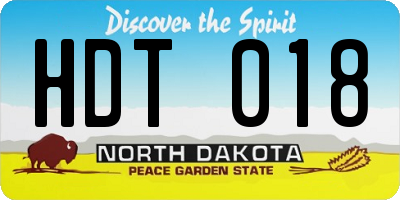 ND license plate HDT018