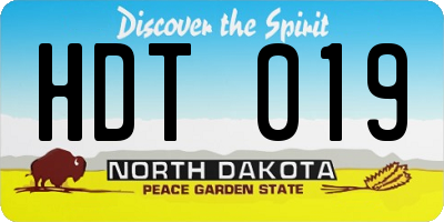 ND license plate HDT019