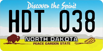 ND license plate HDT038