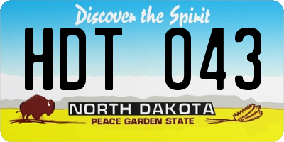 ND license plate HDT043