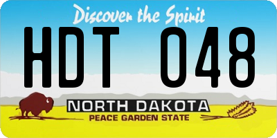 ND license plate HDT048