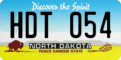 ND license plate HDT054