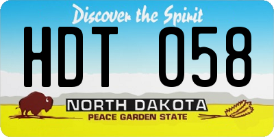 ND license plate HDT058