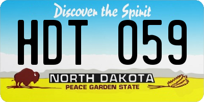 ND license plate HDT059