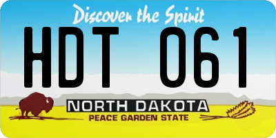 ND license plate HDT061
