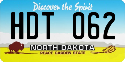ND license plate HDT062