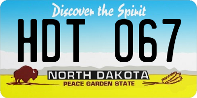 ND license plate HDT067