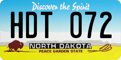ND license plate HDT072