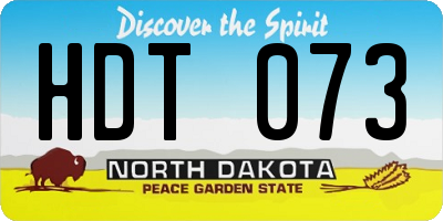 ND license plate HDT073
