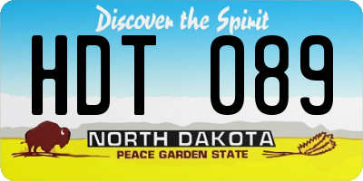 ND license plate HDT089