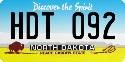 ND license plate HDT092