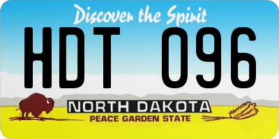 ND license plate HDT096