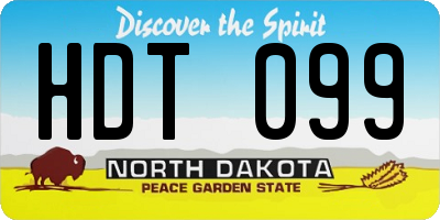 ND license plate HDT099