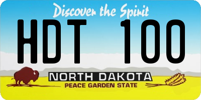ND license plate HDT100