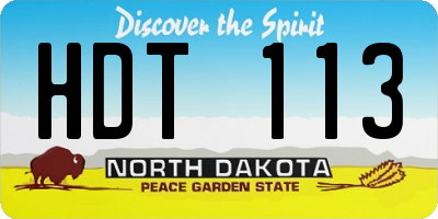 ND license plate HDT113