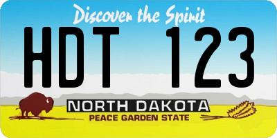 ND license plate HDT123
