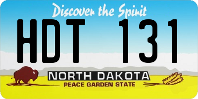 ND license plate HDT131