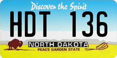 ND license plate HDT136