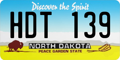 ND license plate HDT139