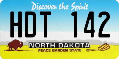 ND license plate HDT142