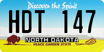 ND license plate HDT147