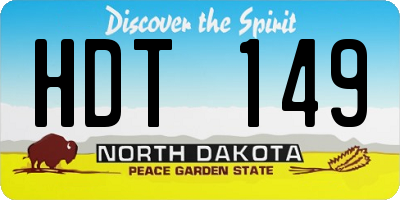 ND license plate HDT149