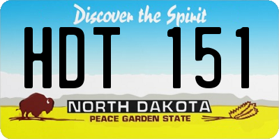 ND license plate HDT151
