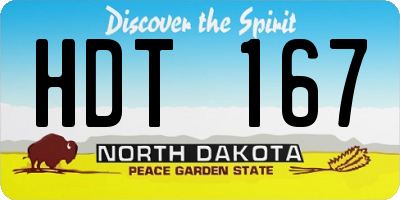 ND license plate HDT167