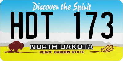 ND license plate HDT173