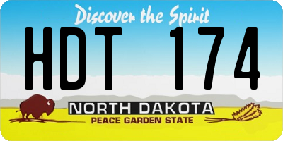 ND license plate HDT174