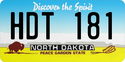 ND license plate HDT181