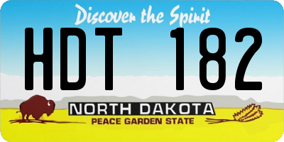 ND license plate HDT182