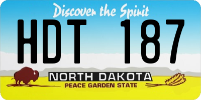 ND license plate HDT187
