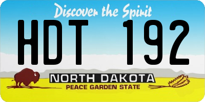 ND license plate HDT192