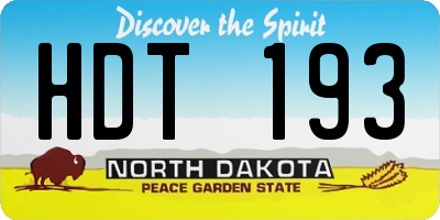ND license plate HDT193