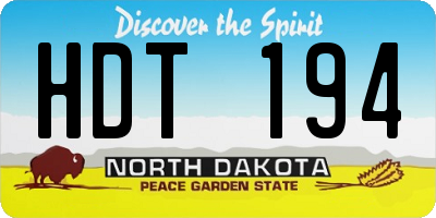 ND license plate HDT194